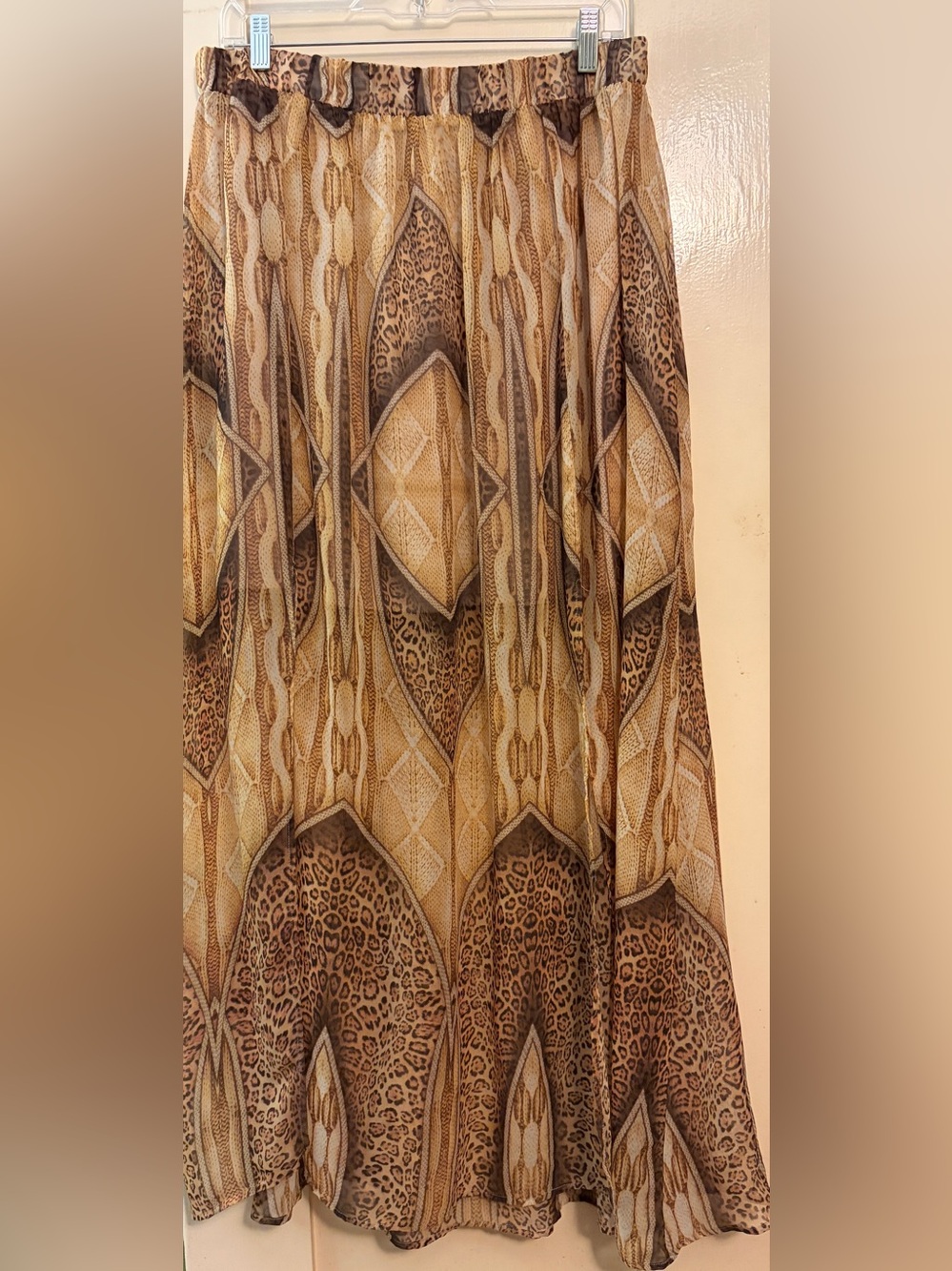 Forever 21 Plus Mixed Animal Print Double Slit Maxi Skirt 2X